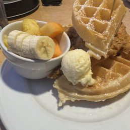 The chicken and waffles was underwhelming. It's not worth paying extra for Nutella The chicken and waffles was underwhelming. It's not worth paying extra for Nutella