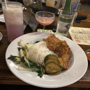 Momona - Mochiko Chicken Rice Bowl with Pickled Cucumber and Bok Choy - Ramen Near Me - Chico, California