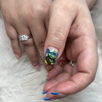 Diamond Nails - Ninja Turtle Leonardo nail! Wow - Nail Salons Near Me - Fullerton, California Diamond Nails - Ninja Turtle Leonardo nail! Wow - Nail Salons Near Me - Fullerton, California