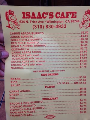 Menu photo 6 Isaac's Cafe Wilmington, CA