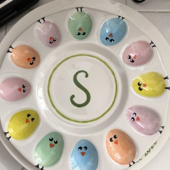Color Me Mine - CMM Egg Plate after firing. - Paint-Your-Own Pottery Near Me - Glendale, California Color Me Mine - CMM Egg Plate after firing. - Paint-Your-Own Pottery Near Me - Glendale, California