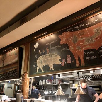 Table 6 - a butcher's kitchen with a cow on the wall - New American Near Me - Denver, Colorado