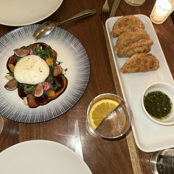 Blanco Colima - Beets and burrata, empanadas - International Near Me - México, D.F., DIF Blanco Colima - Beets and burrata, empanadas - International Near Me - México, D.F., DIF