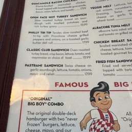 Different menu than the Burbank Location but very similar