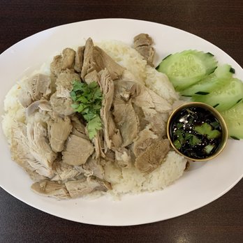 Thai Ocha - Excellent Khao Man Gai (Steamed Chicken Over Rice Cooked in Chicken Broth/Fat W/Ginger Dipping Sauce)! Very Hard Dish to Find - Thai Near Me - Plymouth, Michigan Thai Ocha - Excellent Khao Man Gai (Steamed Chicken Over Rice Cooked in Chicken Broth/Fat W/Ginger Dipping Sauce)! Very Hard Dish to Find - Thai Near Me - Plymouth, Michigan
