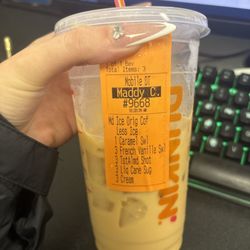 Dunkin' - Ice coffee! I loved this combo it's new to me I usually get vanilla bean with cold foam but this is really good also.