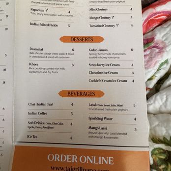 Taj Grill & Crust - Menu - Indian Near Me - Fairfield, California