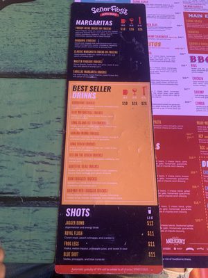 Menu photo 4 Senor Frog's Myrtle Beach, SC