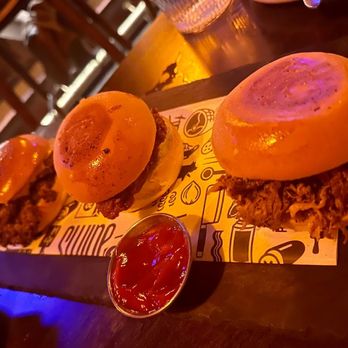 The Courtesy - three burgers with ketchup and ketchup - Cocktail Bars Near Me - Winter Park, Florida The Courtesy - three burgers with ketchup and ketchup - Cocktail Bars Near Me - Winter Park, Florida