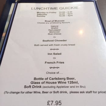 Mussel Inn - Lunch special...runs on the weekends too - Seafood Near Me - Glasgow, GLG