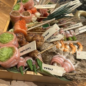 Taberu - Fun display of the skewers available. - Ramen Near Me - Los Angeles, California