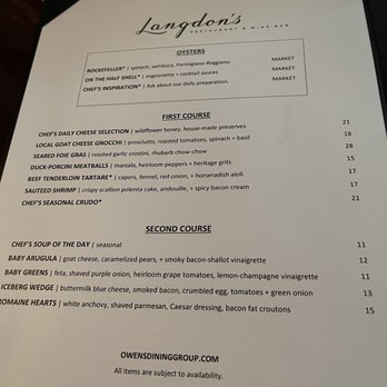 Langdon's - Menu - New American Near Me - Mt Pleasant, South Carolina Langdon's - Menu - New American Near Me - Mt Pleasant, South Carolina