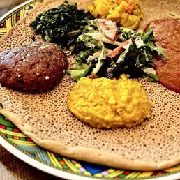 Gomen/Collard Greens (V) Butcha/Cold Chickpea Salad (V) Shiro (V)/Chickpea - Keywot Kitfo/Tartare Four Vegetarian Sampler Gomen/Collard Greens (V) Butcha/Cold Chickpea Salad (V) Shiro (V)/Chickpea - Keywot Kitfo/Tartare Four Vegetarian Sampler