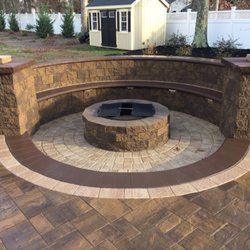 Stone Creations of Long Island Pavers & Masonry - Greg & Jen's patio and fire pit