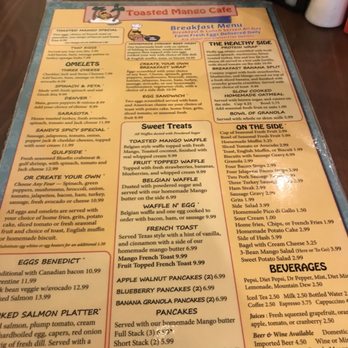 Toasted Mango Cafe - Very large breakfast and lunch menu. - Cafes Near Me - Sarasota, Florida Toasted Mango Cafe - Very large breakfast and lunch menu. - Cafes Near Me - Sarasota, Florida