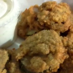DeDi's Kitchen - Fried pickles and ranch dressing to dip them in (the pickles reminded me of the ones my grandmas used to can every year from their gardens)