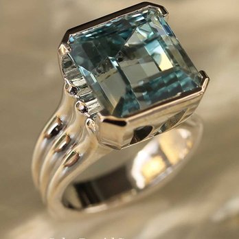 John David Cooney - This is a large 13.5 carat aquamarine stone that John David Cooney custom designed and made by had a gorgeous white gold setting for. - Jewelry Near Me - Stuart, Florida