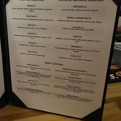 Cocktail menu