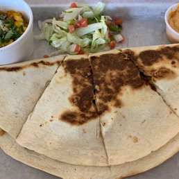 Quesadilla with side of street corn Quesadilla with side of street corn