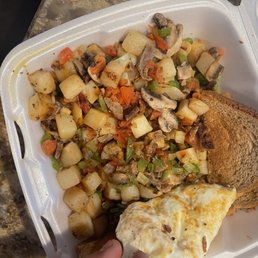 This is supposed to be a gyro meat... disgusting dish it's LITERALLY potatoes trash