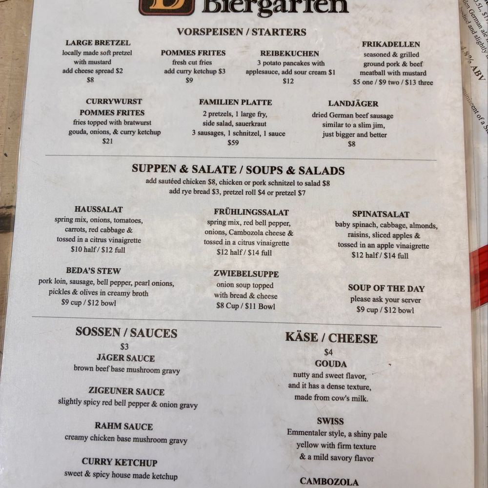 Beda's Biergarten - Apps soups and salads - German Near Me - San Luis Obispo, California Beda's Biergarten - Apps soups and salads - German Near Me - San Luis Obispo, California