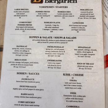 Beda's Biergarten - Apps soups and salads - German Near Me - San Luis Obispo, California