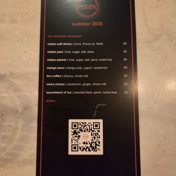 Mesa - Menu - Indian Near Me - Jacksonville, Florida