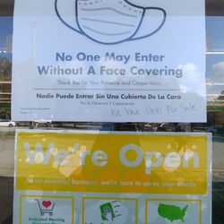 Dollar Tree - Clearly posted Covid19 precautions on the door, Dollar Tree Valrico