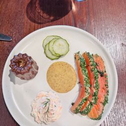 Onslow Bar & Eatery - Cured Stewart island from salmon"The Subs" with savory pastry and whipped salmon parfait