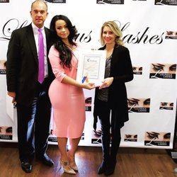 Luxurious Beauty Studios - Owner of Luxurious Lashes with politicians Ed Ambrosino and Laura Schaefer who joined us for the grand opening of our first location.