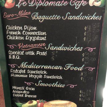 Le Diplomate Cafe - ah the old faded menu. bloody inflation. - Bakeries Near Me - Irvine, California