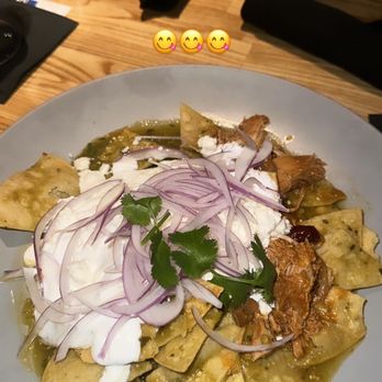 Palenque Kitchen - Green chilaquiles with Chicken - Mexican Near Me - Riverside, California