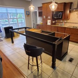 Completed 10 foot Island ready for quartze and new dishwasher with complete plumbing remodel