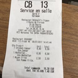 McDonald's - Expensive lunch! Our receipt.