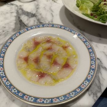 HaSalon - Grouper carpaccio in lemon and olive oil - Mediterranean Near Me - Las Vegas, Nevada HaSalon - Grouper carpaccio in lemon and olive oil - Mediterranean Near Me - Las Vegas, Nevada
