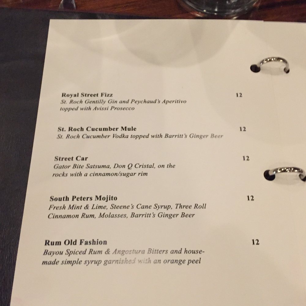 Briquette - drinks menu - Seafood Near Me - New Orleans, Louisiana