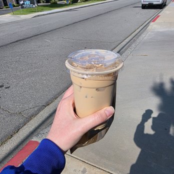Four Corners Eatery - Plain iced latte, good! - Delis Near Me - Redlands, California