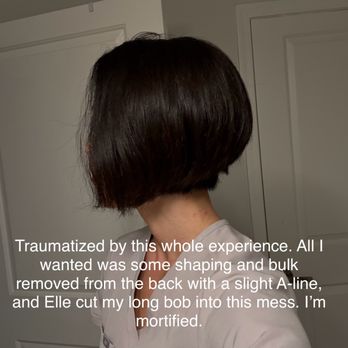 Elle Jane Beauty - Left traumatized after 6 hours in her chair to achieve this butchered hair mess. - Hair Stylists Near Me - San Diego, California