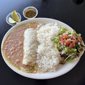 Baja Fish Tacos - Carne asada and shrimp enchilada combo plate with pinto beans - Tacos Near Me - Brea, California Baja Fish Tacos - Carne asada and shrimp enchilada combo plate with pinto beans - Tacos Near Me - Brea, California