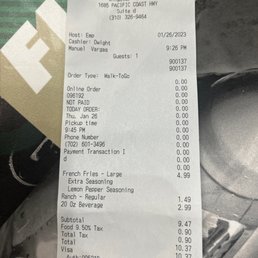 Order at 9:26 and it's now 9:52 and still no fries