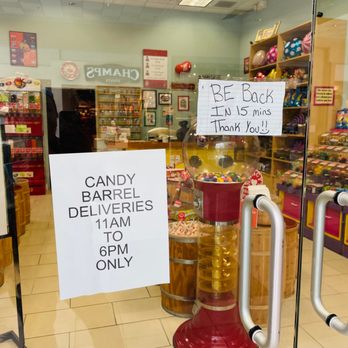 Candy Barrel - New "not" open sign. Which was up for at least 45 minutes. - Candy Stores Near Me - Brandon, Florida Candy Barrel - New "not" open sign. Which was up for at least 45 minutes. - Candy Stores Near Me - Brandon, Florida