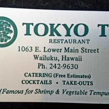 Tokyo Tei - Da business card.......... - Japanese Near Me - Wailuku, Hawaii Tokyo Tei - Da business card.......... - Japanese Near Me - Wailuku, Hawaii