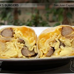 A's Burgers - Sausage & Egg Breakfast Burrito ($9.75)