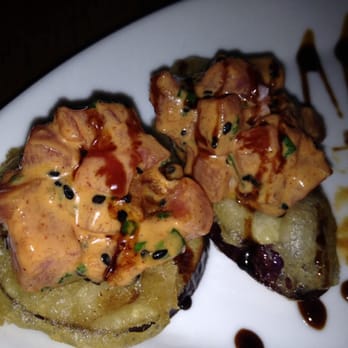 Traif - Tuna tartare over tempura eggplant. - New American Near Me - Brooklyn, New York Traif - Tuna tartare over tempura eggplant. - New American Near Me - Brooklyn, New York
