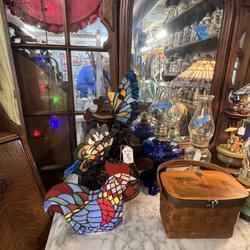 Second Hand Lions - Love the stained glass butterfly lamp.