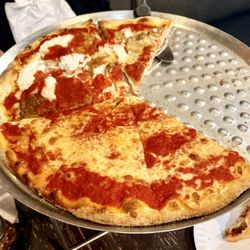 Denino's Pizza Place - Half cheese half Eggplant & Ricotta Pie