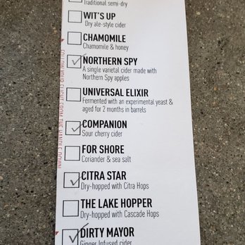 Citizen Cider - Flight menu - Cideries Near Me - Burlington, Vermont