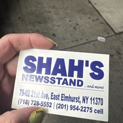 Shah's Newsstand - The card with number to reach owner which I  sent photos from cash app why his 3 payments were being held .