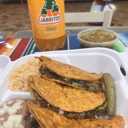 Taqueria Los 3 Molcajetes - Quesabirria taco combo.