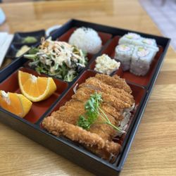 Hayashi Sushi - Lunch Special: Bento Box with chicken katsu and California roll